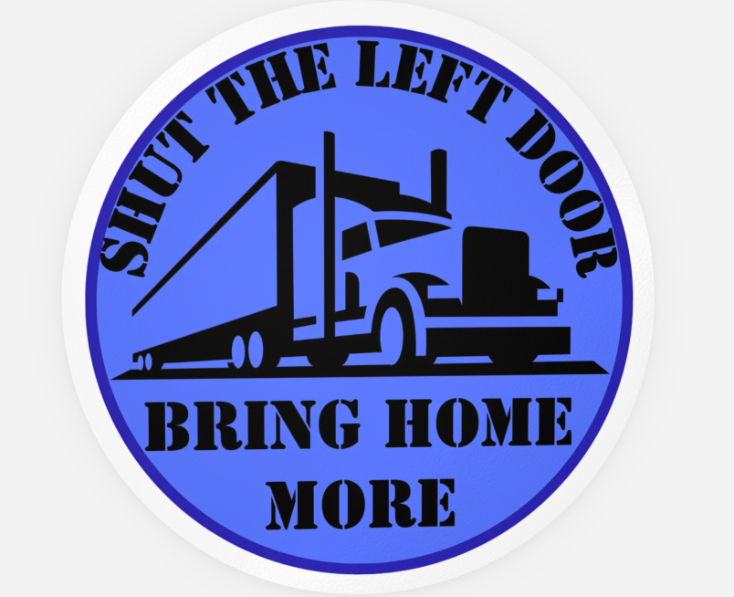 "Shut The Left Door" 3"x3" Circle Sticker